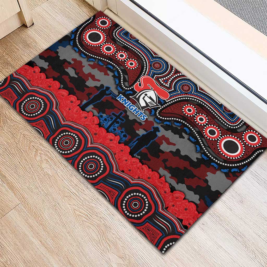 ANZAC Day Newcastle Knights Rubber Doormat Military Memorial Aboriginal Indigenous Art