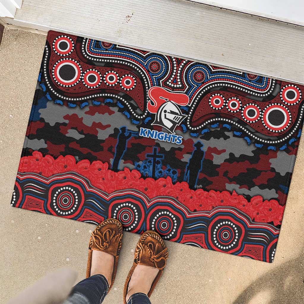 ANZAC Day Newcastle Knights Rubber Doormat Military Memorial Aboriginal Indigenous Art