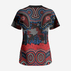 ANZAC Day Newcastle Knights Scrub Top Military Memorial Aboriginal Indigenous Art