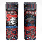 ANZAC Day Newcastle Knights Skinny Tumbler Military Memorial Aboriginal Indigenous Art