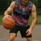 ANZAC Day Newcastle Knights Sleeveless Hoodie Military Memorial Aboriginal Indigenous Art