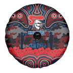 ANZAC Day Newcastle Knights Spare Tire Cover Military Memorial Aboriginal Indigenous Art