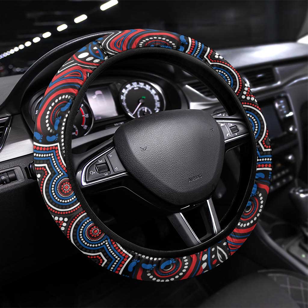 ANZAC Day Newcastle Knights Steering Wheel Cover Military Memorial Aboriginal Indigenous Art