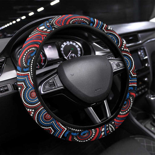 ANZAC Day Newcastle Knights Steering Wheel Cover Military Memorial Aboriginal Indigenous Art