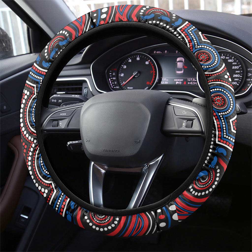 ANZAC Day Newcastle Knights Steering Wheel Cover Military Memorial Aboriginal Indigenous Art