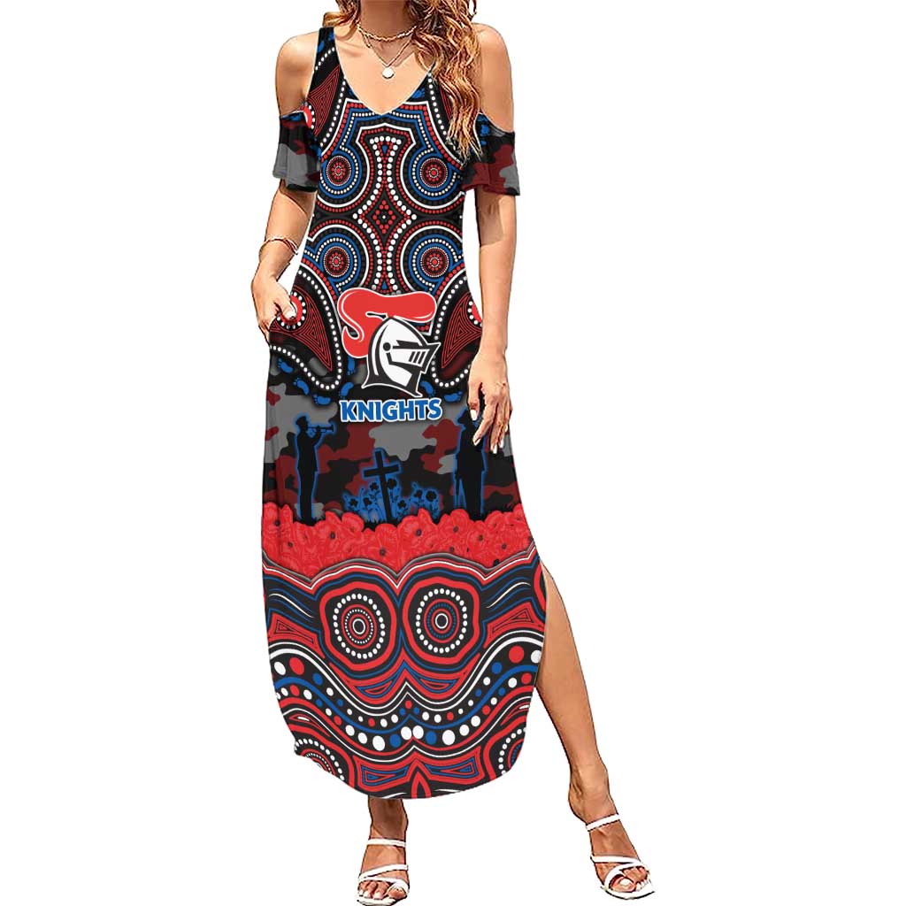 ANZAC Day Newcastle Knights Summer Maxi Dress Military Memorial Aboriginal Indigenous Art