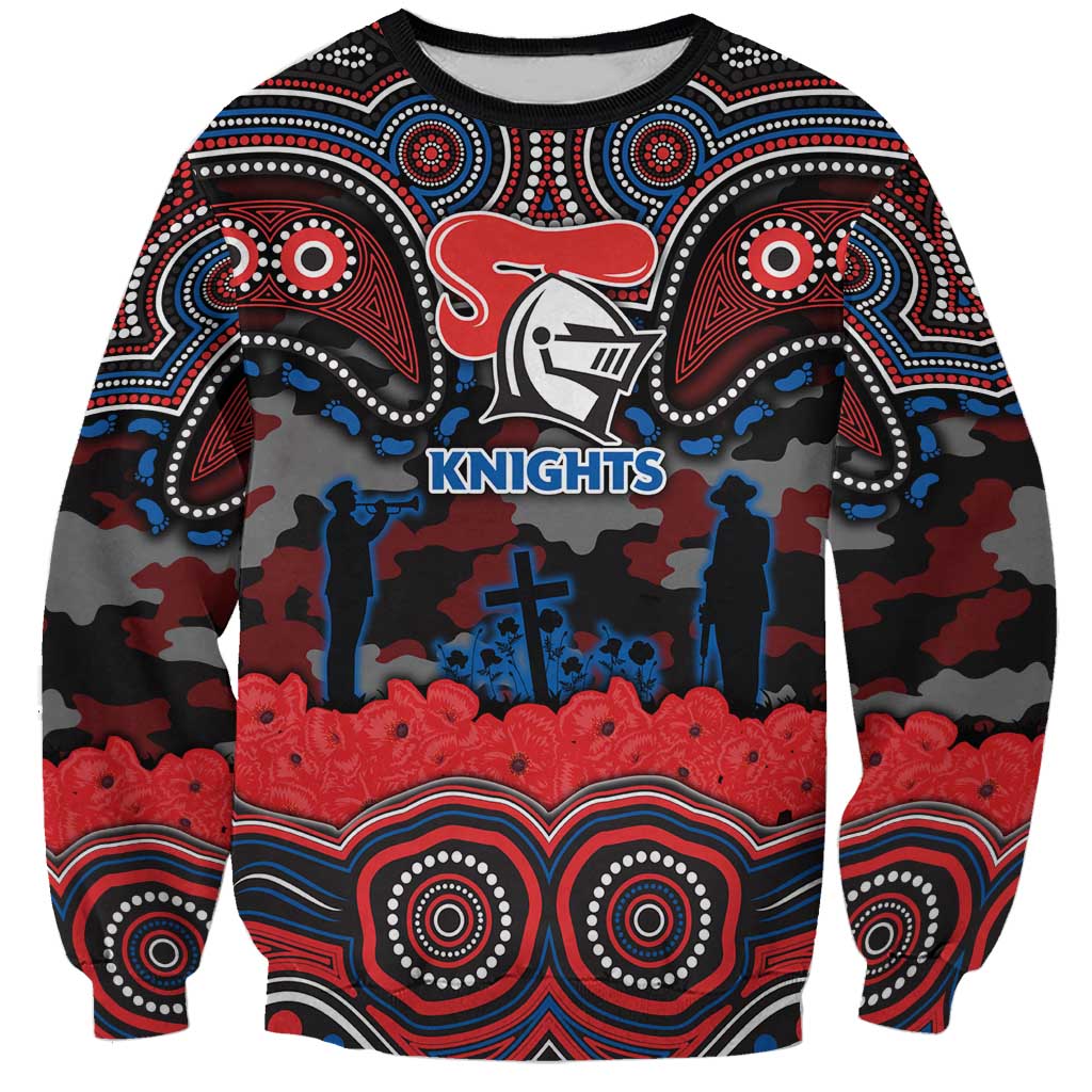 ANZAC Day Newcastle Knights Sweatshirt Military Memorial Aboriginal Indigenous Art