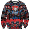 ANZAC Day Newcastle Knights Sweatshirt Military Memorial Aboriginal Indigenous Art
