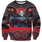 ANZAC Day Newcastle Knights Sweatshirt Military Memorial Aboriginal Indigenous Art