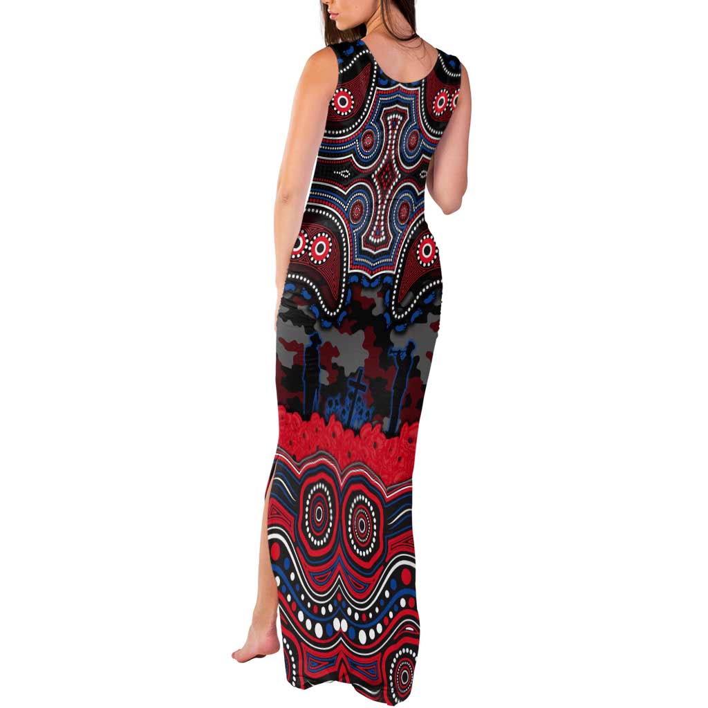 ANZAC Day Newcastle Knights Tank Maxi Dress Military Memorial Aboriginal Indigenous Art