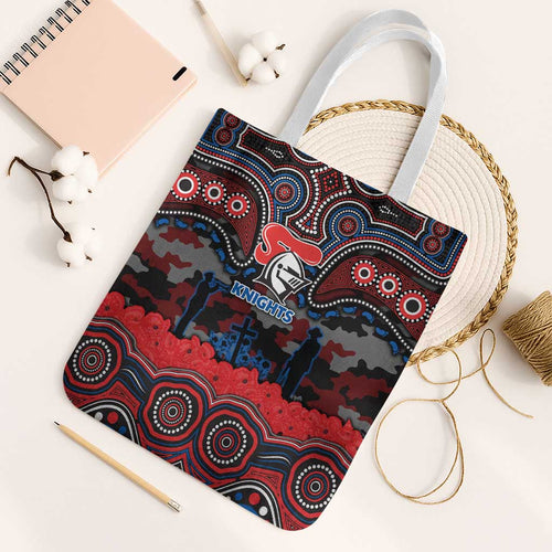 ANZAC Day Newcastle Knights Tote Bag Military Memorial Aboriginal Indigenous Art