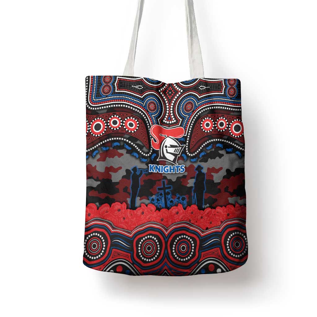 ANZAC Day Newcastle Knights Tote Bag Military Memorial Aboriginal Indigenous Art