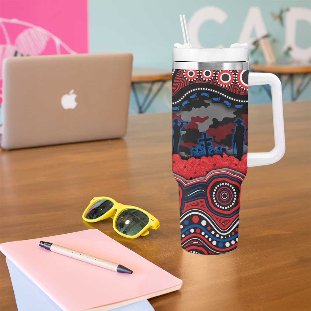 ANZAC Day Newcastle Knights Tumbler With Handle Military Memorial Aboriginal Indigenous Art