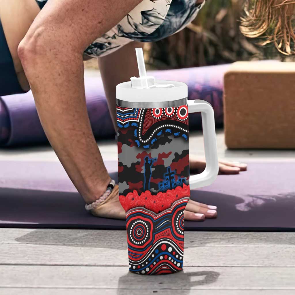 ANZAC Day Newcastle Knights Tumbler With Handle Military Memorial Aboriginal Indigenous Art