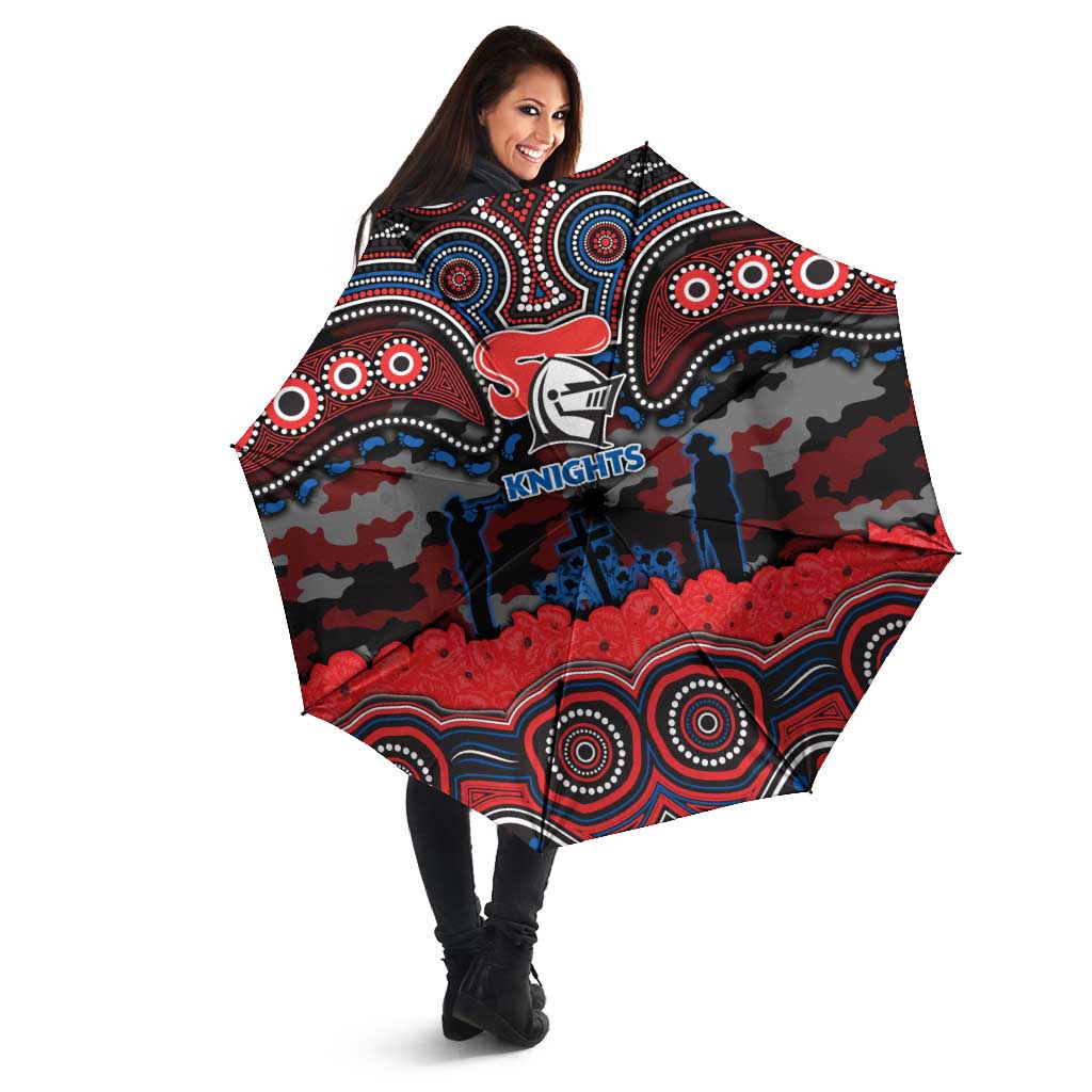 ANZAC Day Newcastle Knights Umbrella Military Memorial Aboriginal Indigenous Art