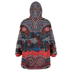 ANZAC Day Newcastle Knights Wearable Blanket Hoodie Military Memorial Aboriginal Indigenous Art
