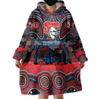 ANZAC Day Newcastle Knights Wearable Blanket Hoodie Military Memorial Aboriginal Indigenous Art