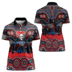 ANZAC Day Newcastle Knights Women Polo Shirt Military Memorial Aboriginal Indigenous Art
