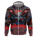 ANZAC Day Newcastle Knights Zip Hoodie Military Memorial Aboriginal Indigenous Art