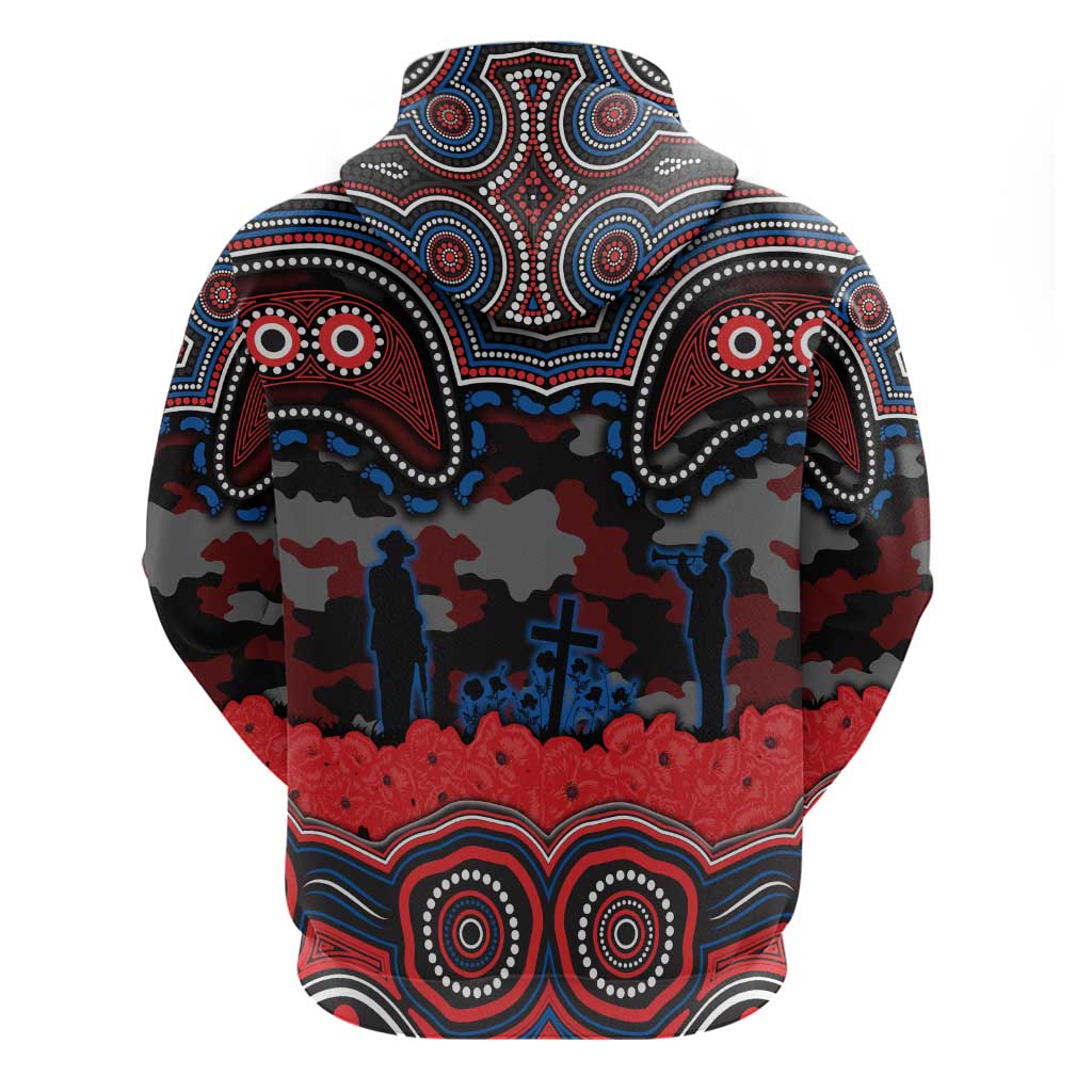 ANZAC Day Newcastle Knights Zip Hoodie Military Memorial Aboriginal Indigenous Art