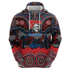 ANZAC Day Newcastle Knights Zip Hoodie Military Memorial Aboriginal Indigenous Art