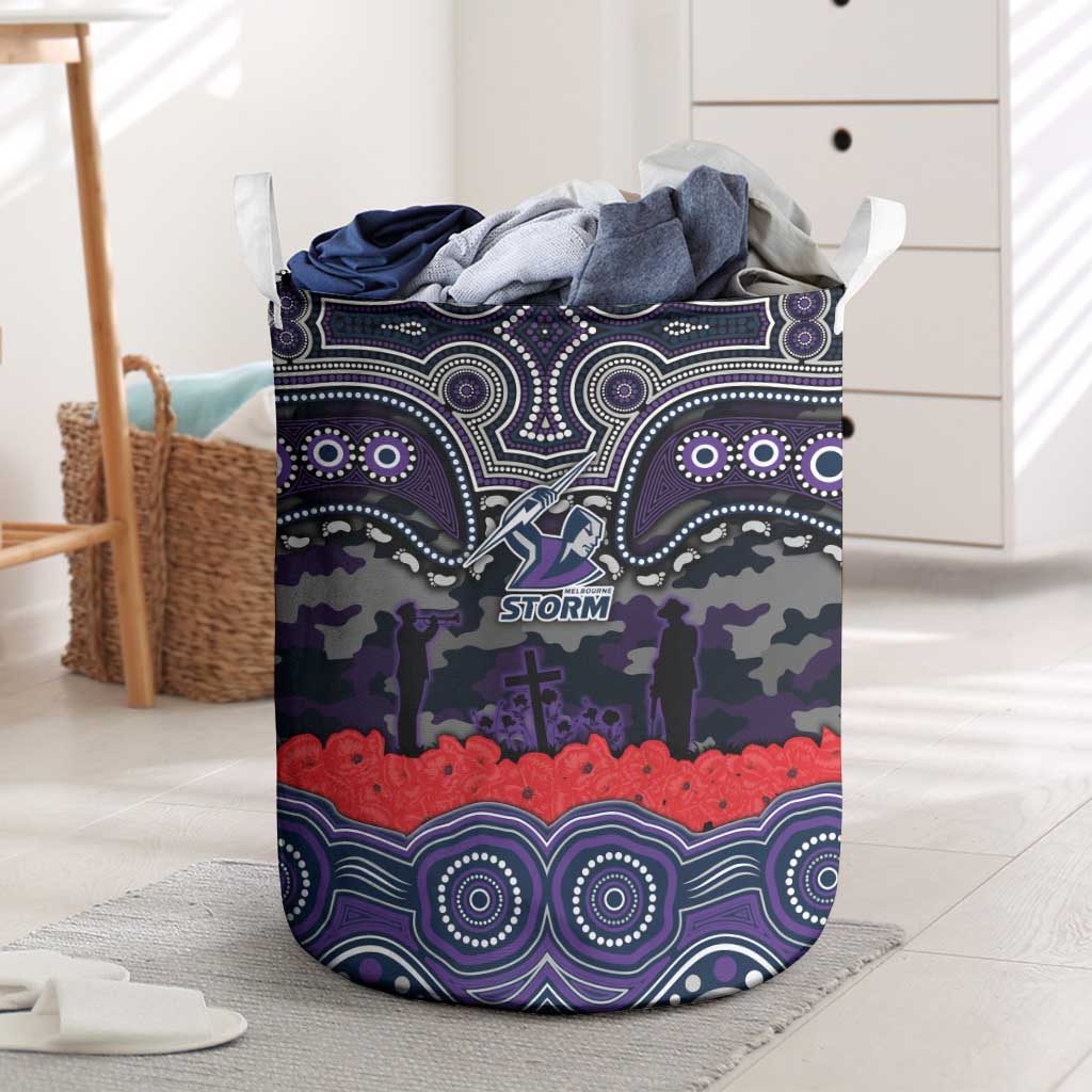 ANZAC Day Melbourne Storm Laundry Basket Military Memorial Aboriginal Indigenous Art