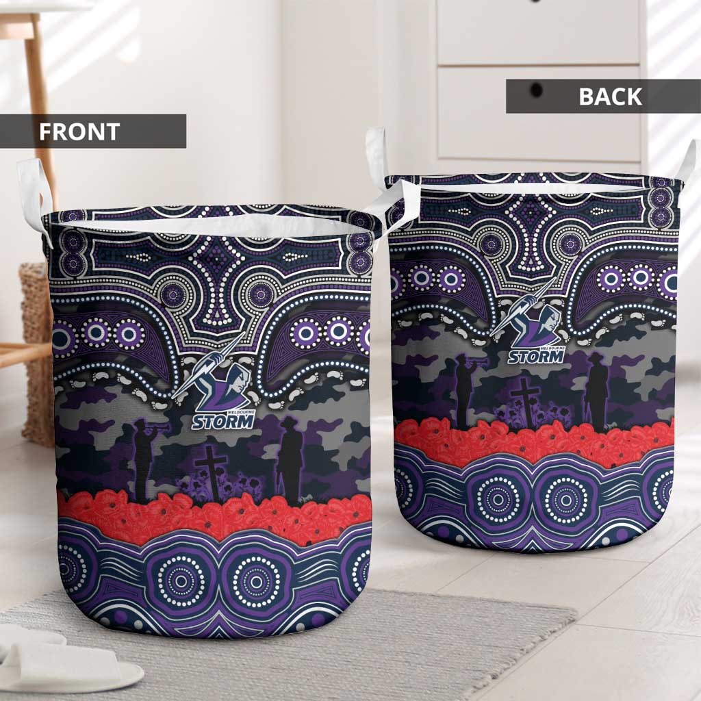 ANZAC Day Melbourne Storm Laundry Basket Military Memorial Aboriginal Indigenous Art