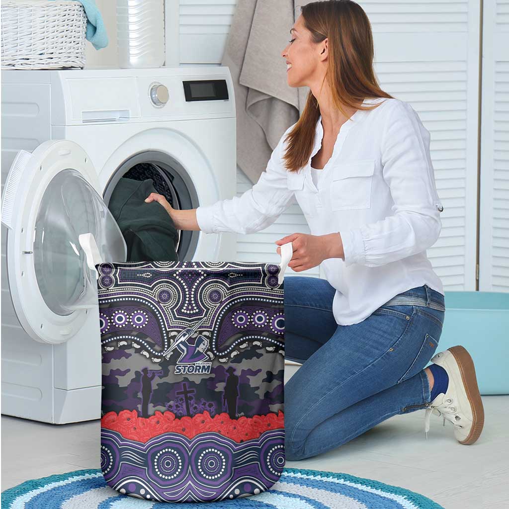 ANZAC Day Melbourne Storm Laundry Basket Military Memorial Aboriginal Indigenous Art