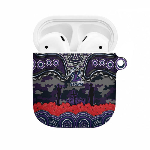 ANZAC Day Melbourne Storm AirPods Case Military Memorial Aboriginal Indigenous Art