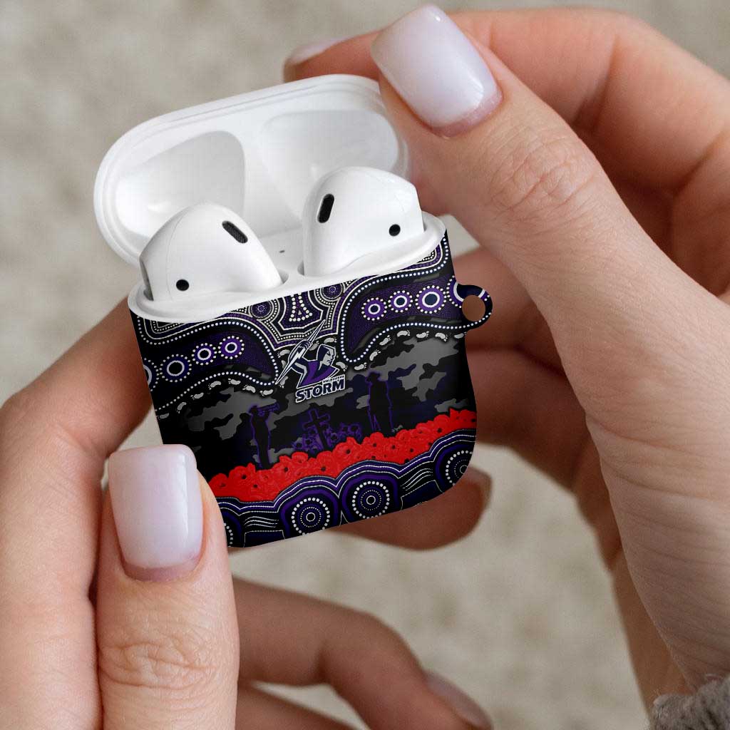 ANZAC Day Melbourne Storm AirPods Case Military Memorial Aboriginal Indigenous Art