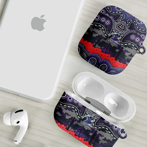 ANZAC Day Melbourne Storm AirPods Case Military Memorial Aboriginal Indigenous Art