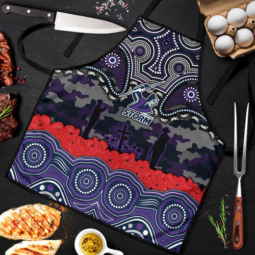 ANZAC Day Melbourne Storm Apron Military Memorial Aboriginal Indigenous Art