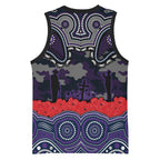 ANZAC Day Melbourne Storm Basketball Jersey Military Memorial Aboriginal Indigenous Art