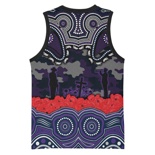 ANZAC Day Melbourne Storm Basketball Jersey Military Memorial Aboriginal Indigenous Art