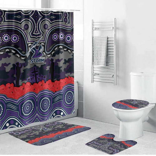 ANZAC Day Melbourne Storm Bathroom Set Military Memorial Aboriginal Indigenous Art