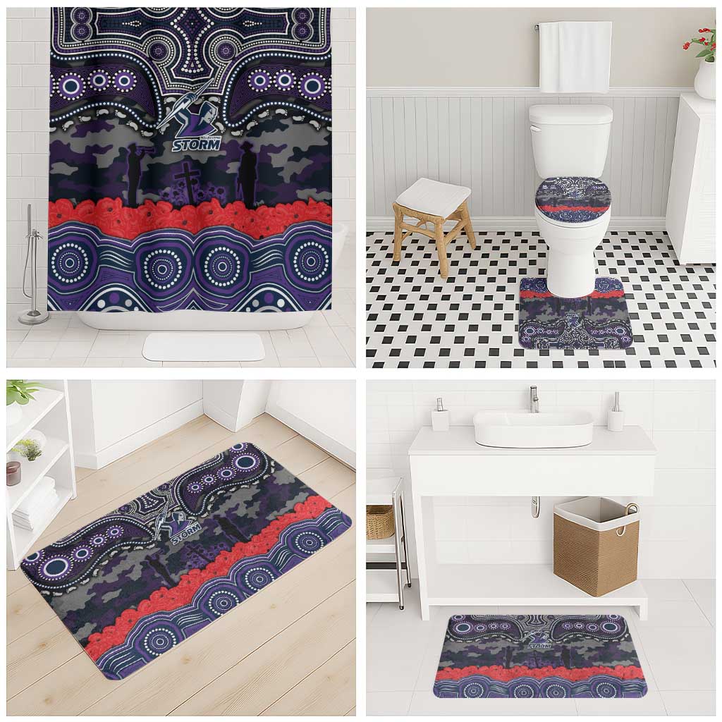 ANZAC Day Melbourne Storm Bathroom Set Military Memorial Aboriginal Indigenous Art