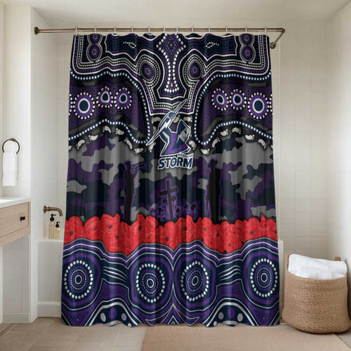 ANZAC Day Melbourne Storm Bathroom Set Military Memorial Aboriginal Indigenous Art