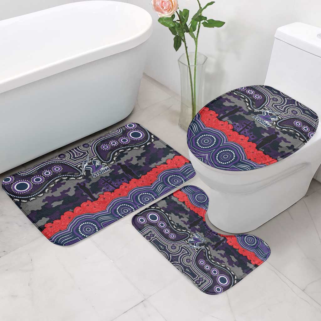 ANZAC Day Melbourne Storm Bathroom Set Military Memorial Aboriginal Indigenous Art