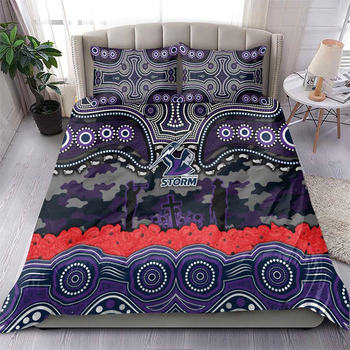 ANZAC Day Melbourne Storm Bedding Set Military Memorial Aboriginal Indigenous Art