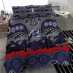 ANZAC Day Melbourne Storm Bedding Set Military Memorial Aboriginal Indigenous Art