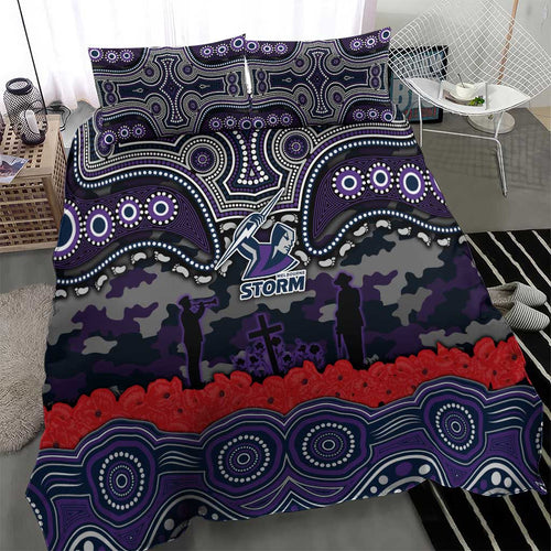 ANZAC Day Melbourne Storm Bedding Set Military Memorial Aboriginal Indigenous Art
