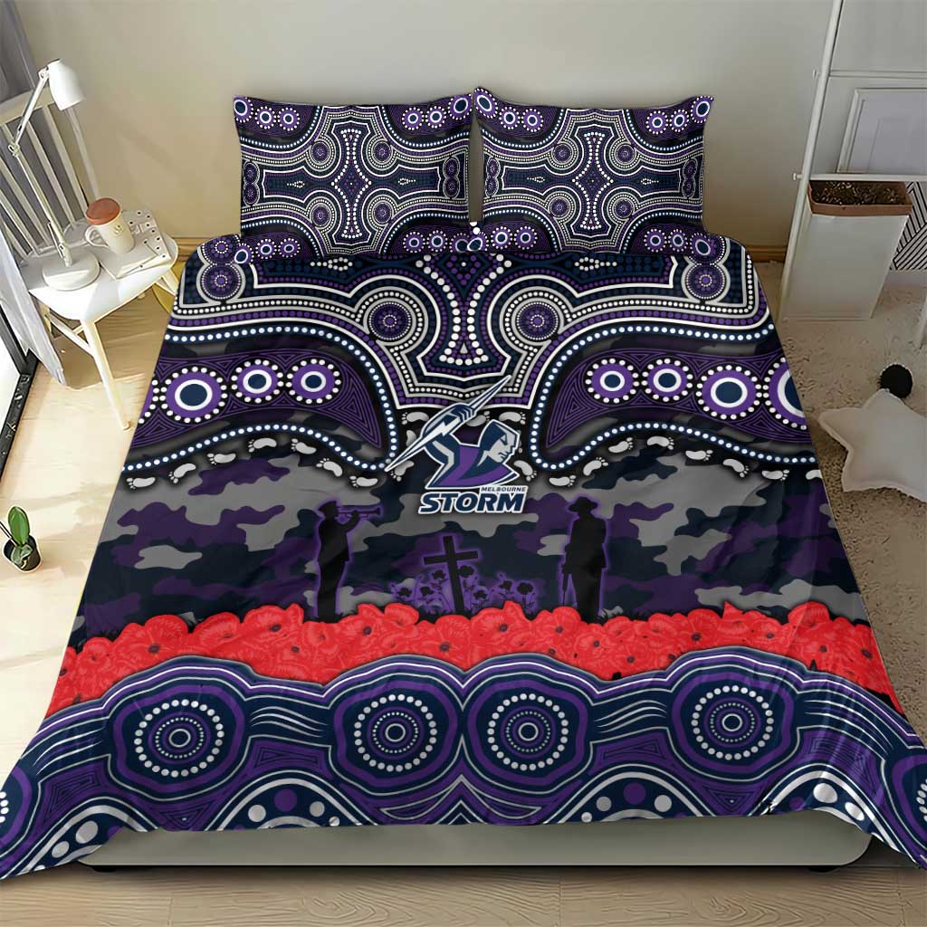 ANZAC Day Melbourne Storm Bedding Set Military Memorial Aboriginal Indigenous Art
