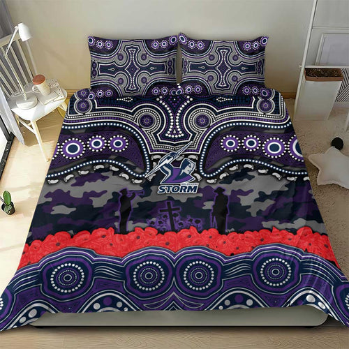 ANZAC Day Melbourne Storm Bedding Set Military Memorial Aboriginal Indigenous Art