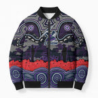 ANZAC Day Melbourne Storm Bomber Puffer Jacket Military Memorial Aboriginal Indigenous Art