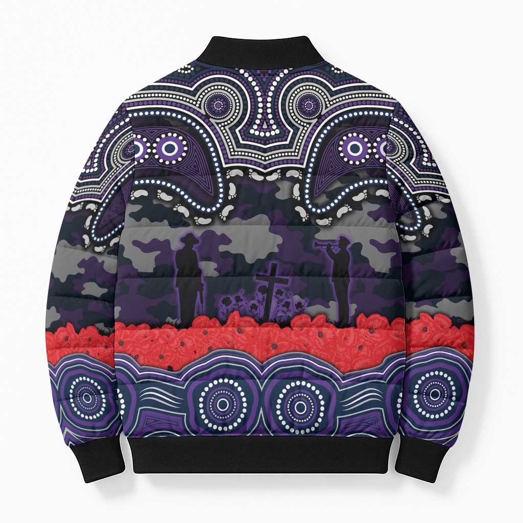 ANZAC Day Melbourne Storm Bomber Puffer Jacket Military Memorial Aboriginal Indigenous Art