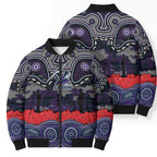 ANZAC Day Melbourne Storm Bomber Puffer Jacket Military Memorial Aboriginal Indigenous Art