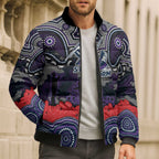 ANZAC Day Melbourne Storm Bomber Puffer Jacket Military Memorial Aboriginal Indigenous Art