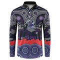 ANZAC Day Melbourne Storm Button Sweatshirt Military Memorial Aboriginal Indigenous Art