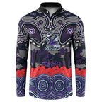 ANZAC Day Melbourne Storm Button Sweatshirt Military Memorial Aboriginal Indigenous Art