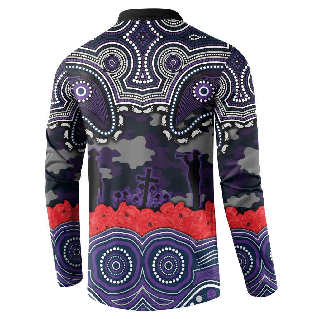 ANZAC Day Melbourne Storm Button Sweatshirt Military Memorial Aboriginal Indigenous Art